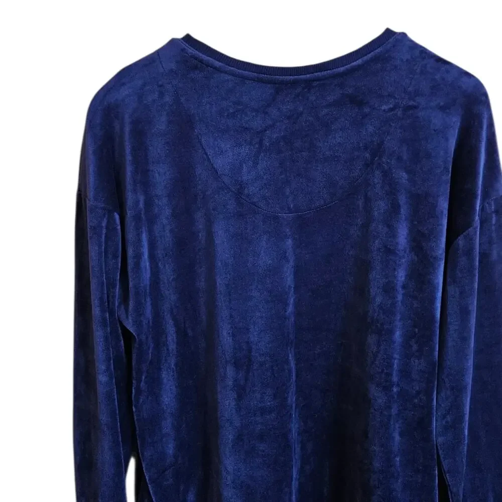Nautica Fleece Top Sleepwear Soft Shirt Navy Women's Large